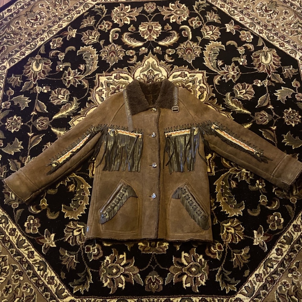 RARE Southwestern Fringe Shearling Sheepskin Coat
